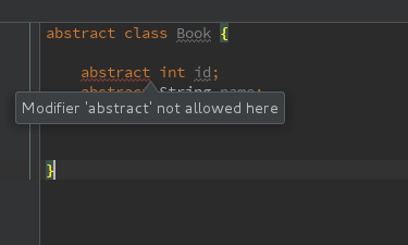 Abstract variable error in java