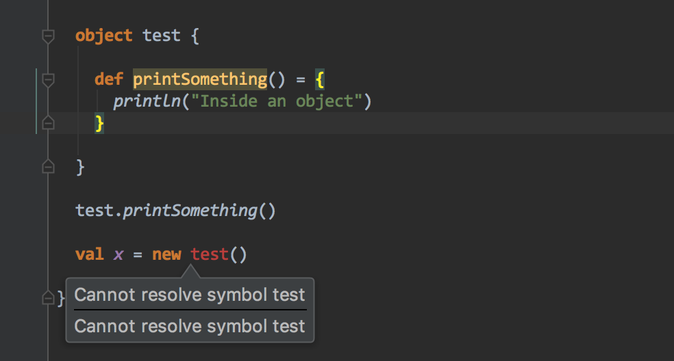 Object instance error in IDE