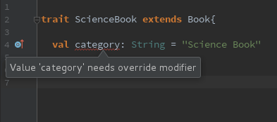 Trait override error