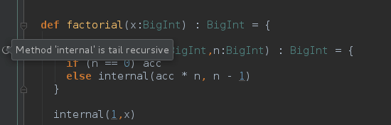 Tail recursive