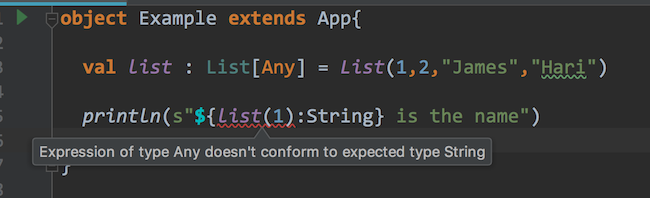 Type annotation in interpolation